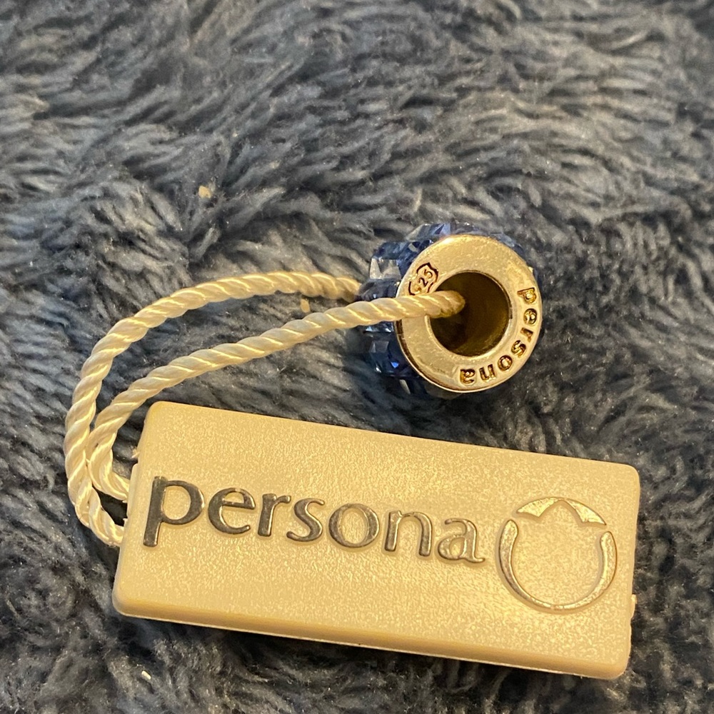 Persona Blue Crystal Charm NWT sterling silver - Picture 2 of 2
